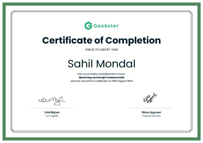 JavaScript Certificate